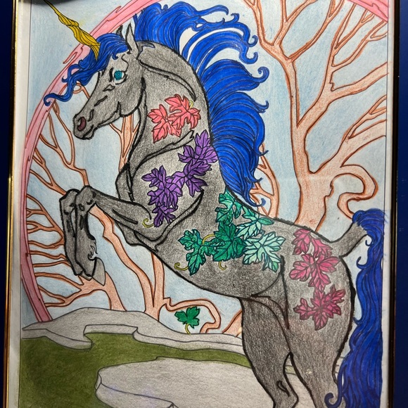 8x10 glass frame of “black beauty “ fairy tale show unicorn - Picture 8 of 8